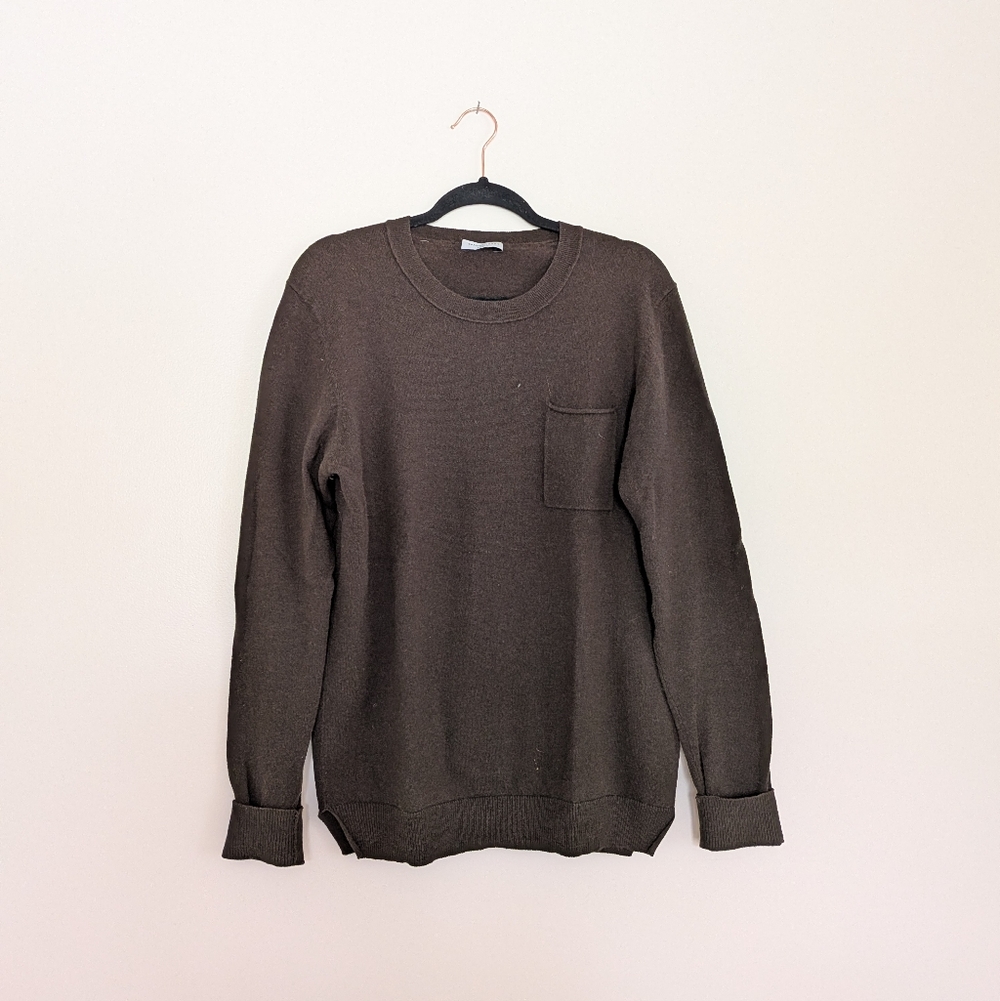 Wool/Cotton Blend Crewneck Sweater